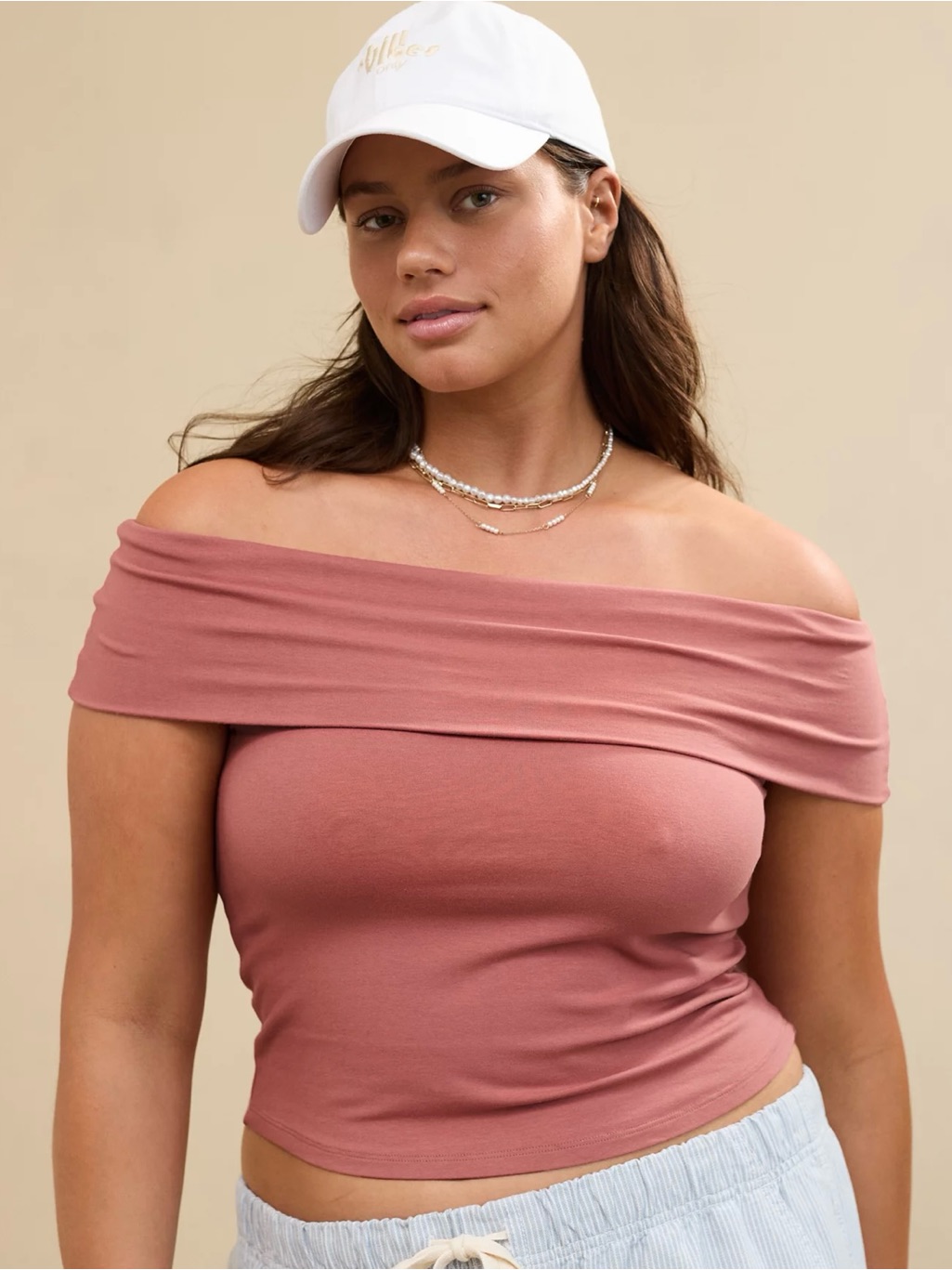 Aerie Chill Up Off The Shoulder Set Lets Mauve Medium Coastal Chic Monochrome